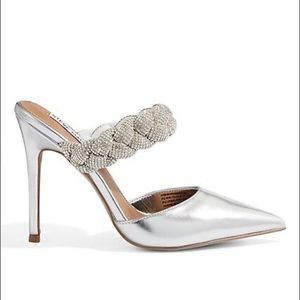 Steve Madden Ariam Embellished-Strap Metallic Pumps